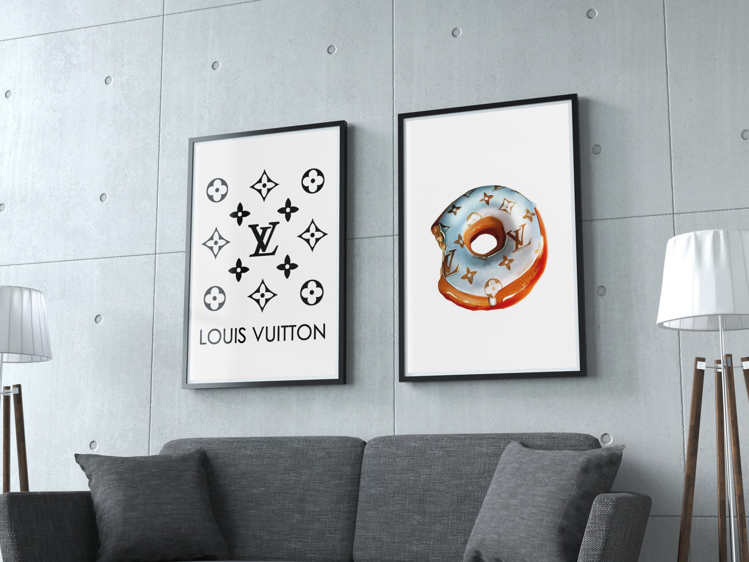  Designer, Luxury Wall Art, Supreme, Louis Vuitton, Donut  Premium Framed Poster: Posters & Prints